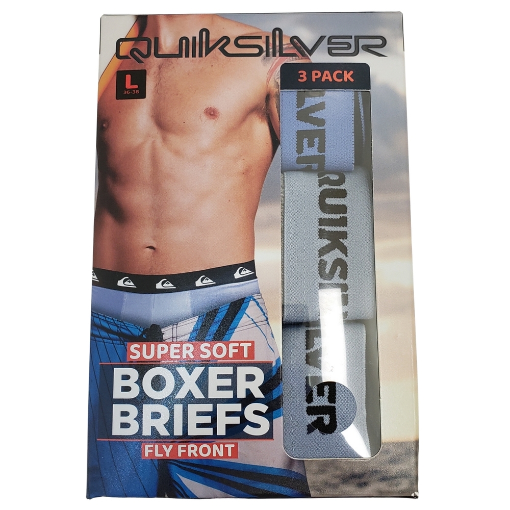 Quiksilver Men's Super Soft Boxer Briefs With Fly Front NWT